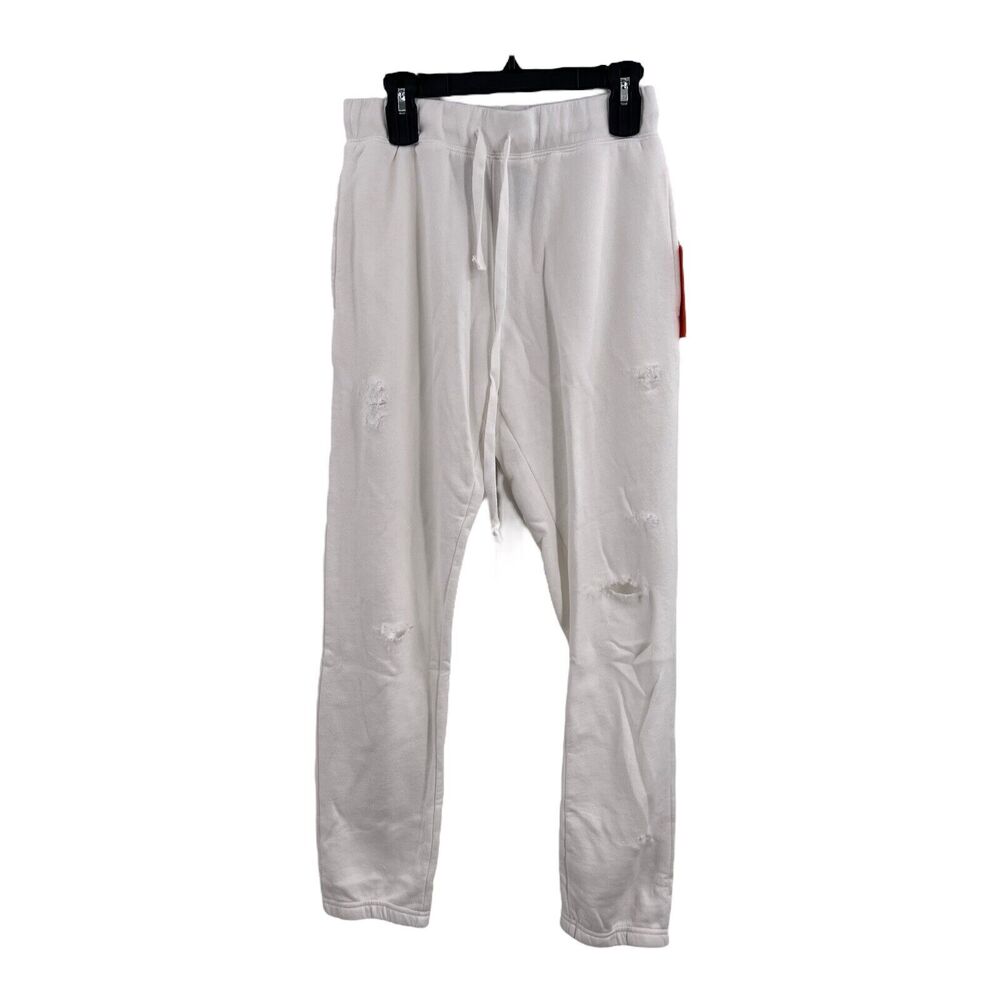 La Detresse White Sweatpants Distressed‎ Small New